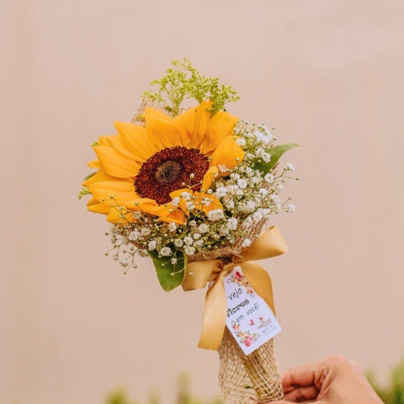 Girassol decorado na juta