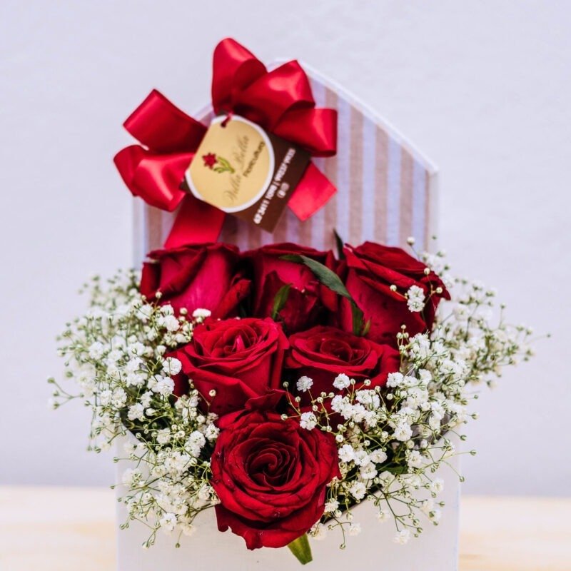 Carta (P) com seis rosas