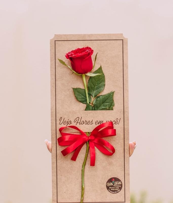 Rosa no papel cartão